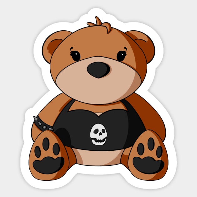 Punk Girl Teddy Bear Sticker by Alisha Ober Designs